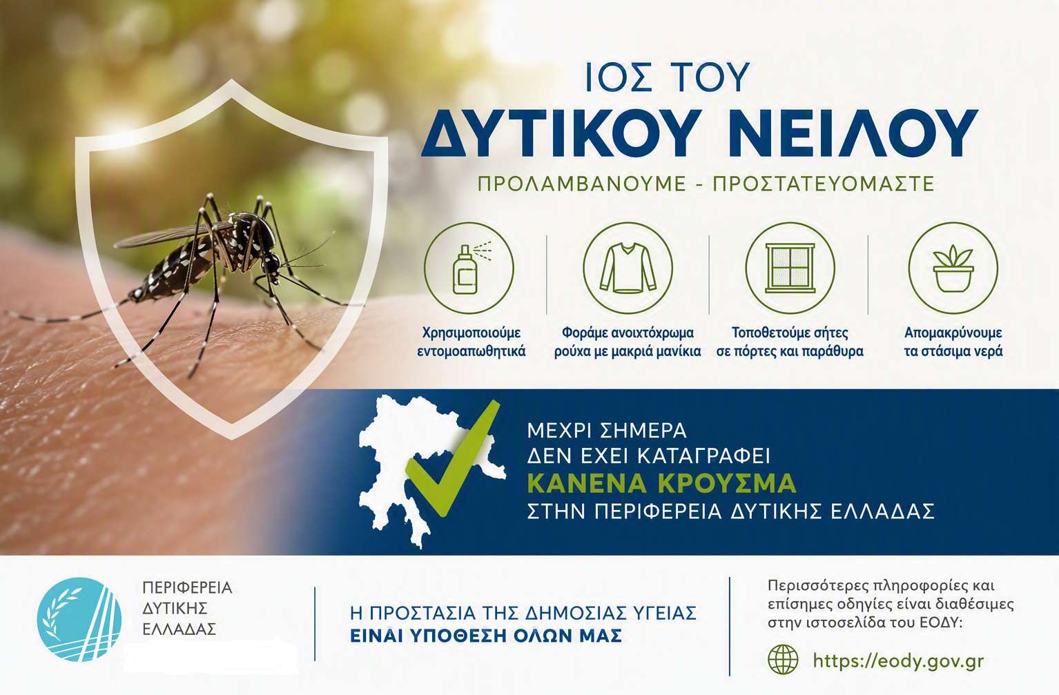 Ενημέρωση και μέτρα πρόληψης από τον Ιό του Δυτικού Νείλου